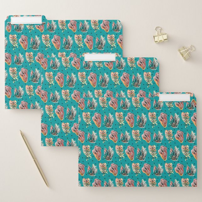 Abstract Graphic Cactus Succulent Pattern File Folder (Set)