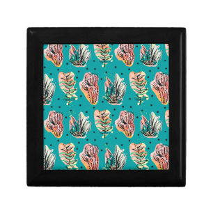Abstract Graphic Cactus Succulent Pattern Gift Box