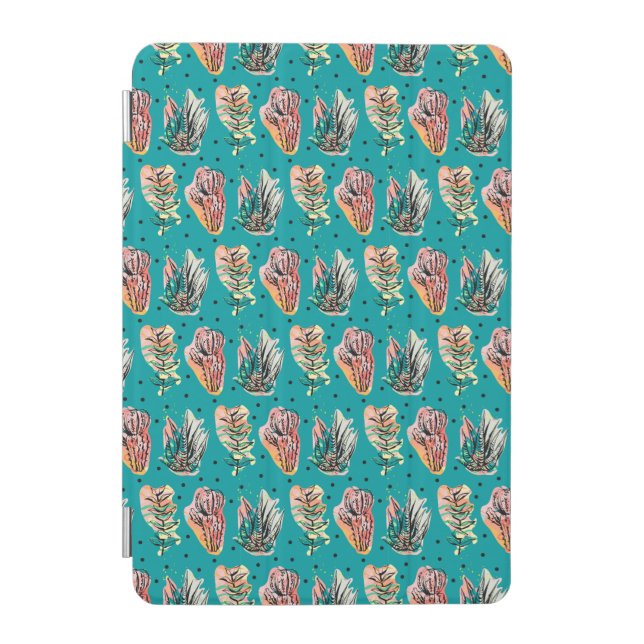 Abstract Graphic Cactus Succulent Pattern iPad Mini Cover (Front)