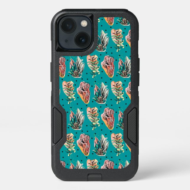 Abstract Graphic Cactus Succulent Pattern Otterbox iPhone Case (Back)