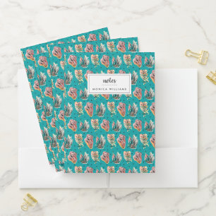 Abstract Graphic Cactus Succulent Pattern Pocket Folder