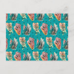 Abstract Graphic Cactus Succulent Pattern Postcard
