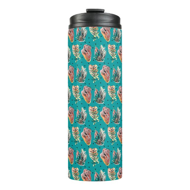 Abstract Graphic Cactus Succulent Pattern Thermal Tumbler (Front)