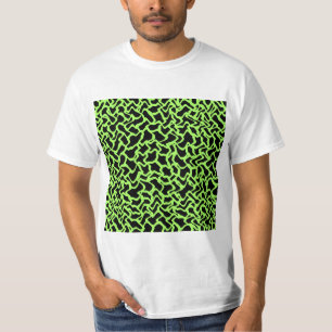 Abstract Graphic Pattern Black and Lime Green. T-Shirt