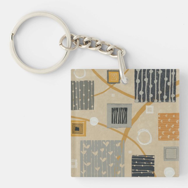 Abstract Graphic Tiles Keychain (Front)