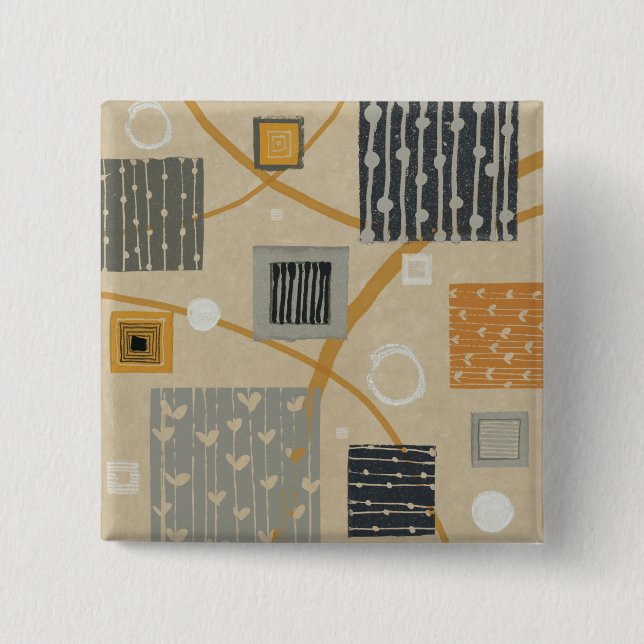 Abstract Graphic Tiles Pinback Button (Front)