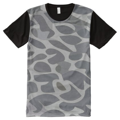 Abstract Gray All-Over-Print Shirt