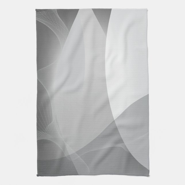 Abstract Gray and White Pattern Towel (Vertical)