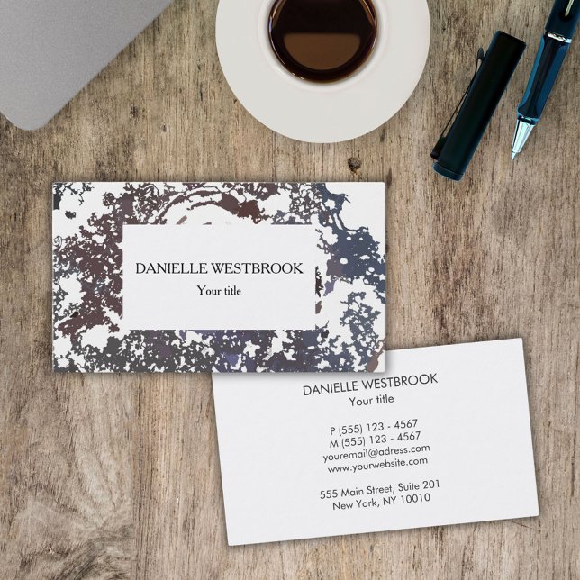 Abstract Gray, Brown and White Pattern Business Card (Creator Uploaded)