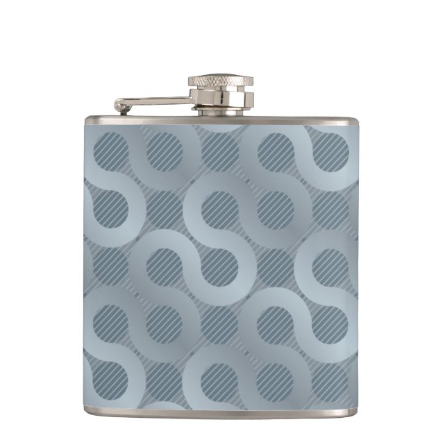Abstract gray flow background hip flask (Front)