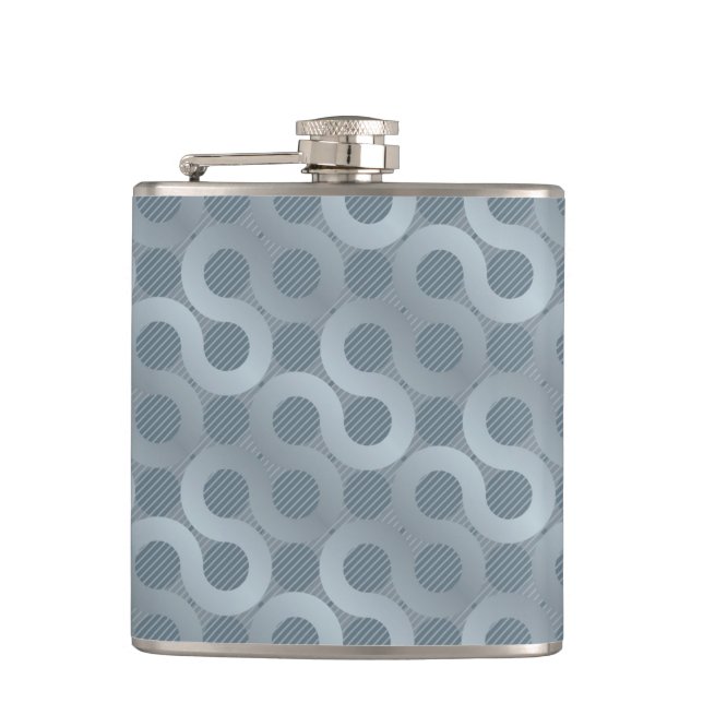 Abstract gray flow background hip flask (Front)