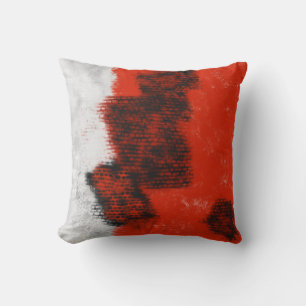 Abstract gray, red and black pillow
