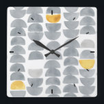 Abstract Gray Watercolor Crescent Pattern Square Wall Clock<br><div class="desc">This design features a gray and yellow watercolor crescent pattern inspired by the 2021 Pantone colors of the year. Based on an original watercolor by Lisa Audit Art. Surround yourself with heartwarming art.</div>
