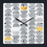 Abstract Gray Watercolor Crescent Pattern Square Wall Clock<br><div class="desc">This design features a gray and yellow watercolor crescent pattern inspired by the 2021 Pantone colors of the year. Based on an original watercolor by Lisa Audit Art. Surround yourself with heartwarming art.</div>