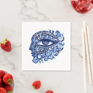 Abstract Greek Evil Eye With Greek Key Napkins