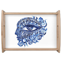Abstract Greek Evil Eye With Greek Key