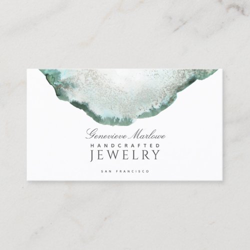 Abstract Green Agate Jewelry Designer Business Card