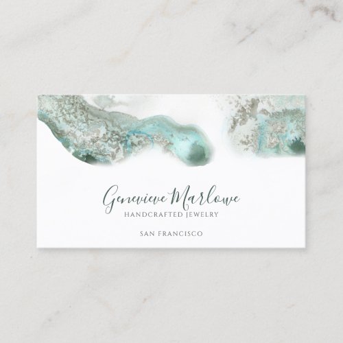 Abstract Green Agate Jewelry Designer Business Card