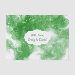 Abstract Green Alcohol Ink art Personalized Tissue Paper