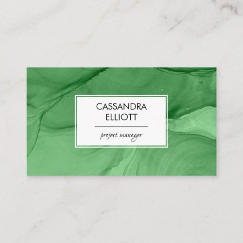 Abstract Green Alcohol Ink Liquid Art Business Card
