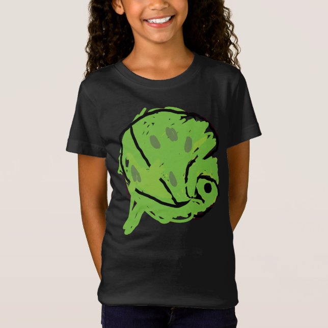 Abstract Green Anaconda Jungle Drawing T-Shirt (Front)