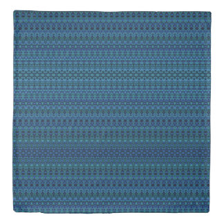 Abstract Green and Blue Damask Duvet Cover