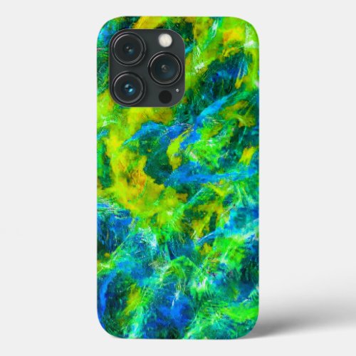 Abstract Green and Blue Flames  iPhone 13 Pro Case