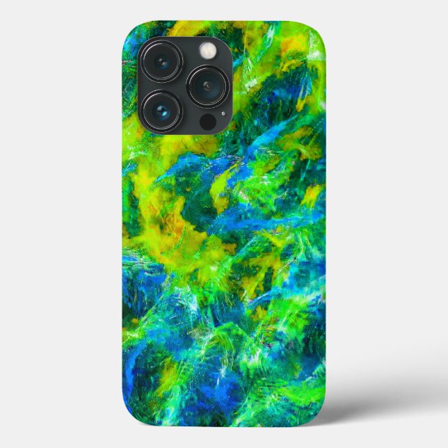 Abstract Green and Blue Flames  Case-Mate iPhone Case (Back)