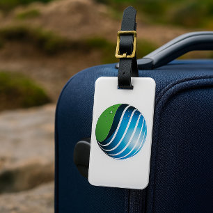 Abstract Green and Blue Globe Modern Earth Luggage Tag