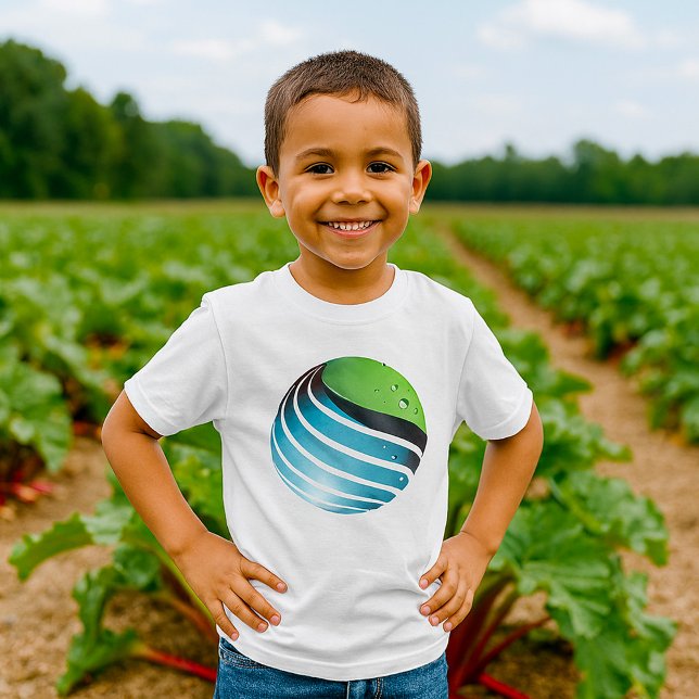 Abstract Green and Blue Globe Modern Earth  T-Shirt (Creator Uploaded)