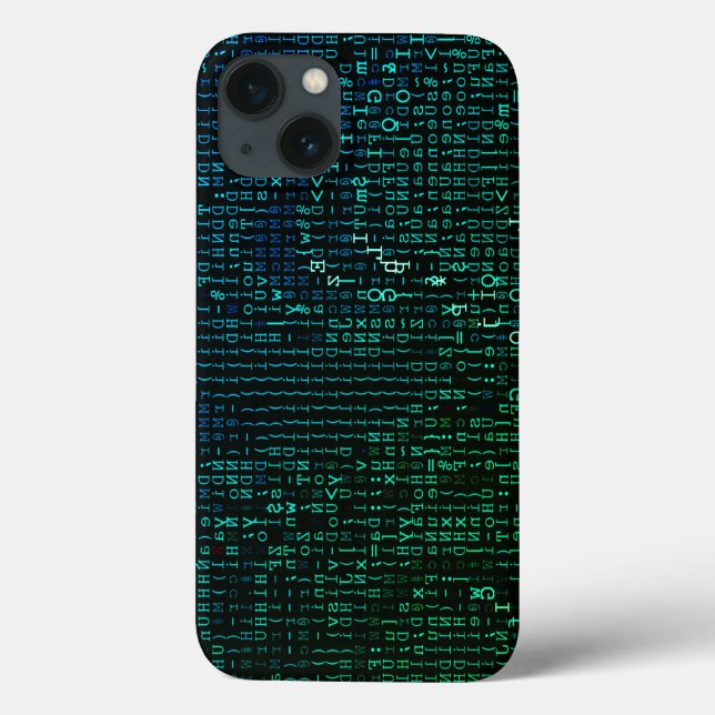 Abstract Green and Blue Matrix Digital Case-Mate iPhone Case (Back)