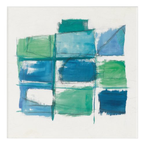 Abstract Green And Blue On White 5 Acrylic Print