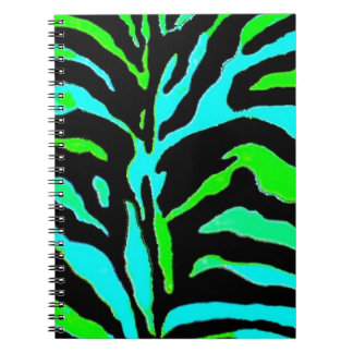 Abstract Green and Blue Zebra Print 2 Notebook