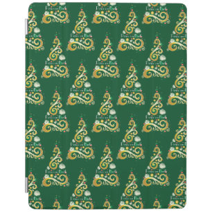 Abstract green and gold Christmas tree pattern iPad Smart Cover