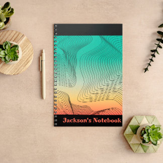 Abstract Green and Orange Gradient Spiral Notebook