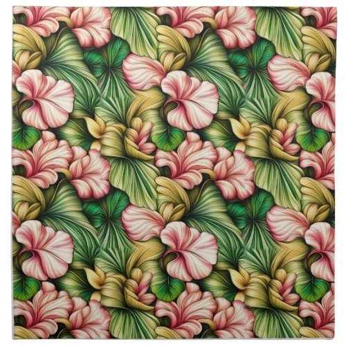 Abstract Green and Pink Botanical Cloth Napkin