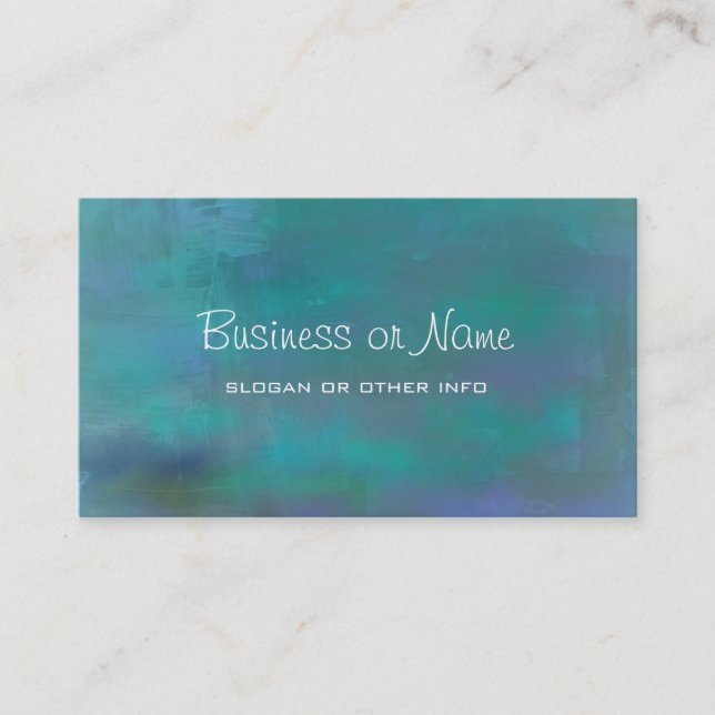 Abstract Green and Purple Serenity Business Card (Front)