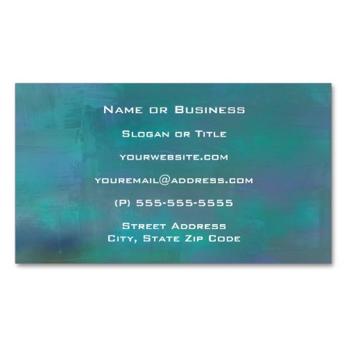 Abstract Green and Purple Serenity Magnetic Business Card