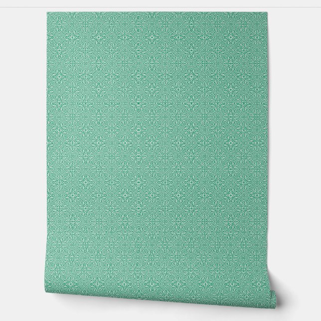 abstract green and white pattern wallpaper  (Unrolling)