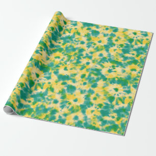 Abstract Green and Yellow Watercolor Tie Dye Wrapping Paper
