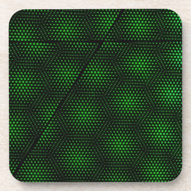 Abstract Green Background Beverage Coaster (Front)