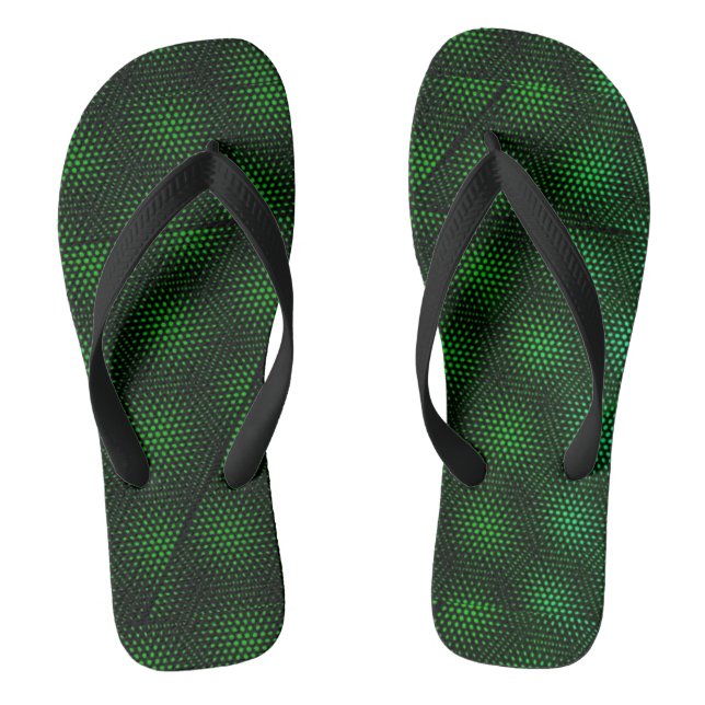 Abstract Green Background Flip Flops (Footbed)