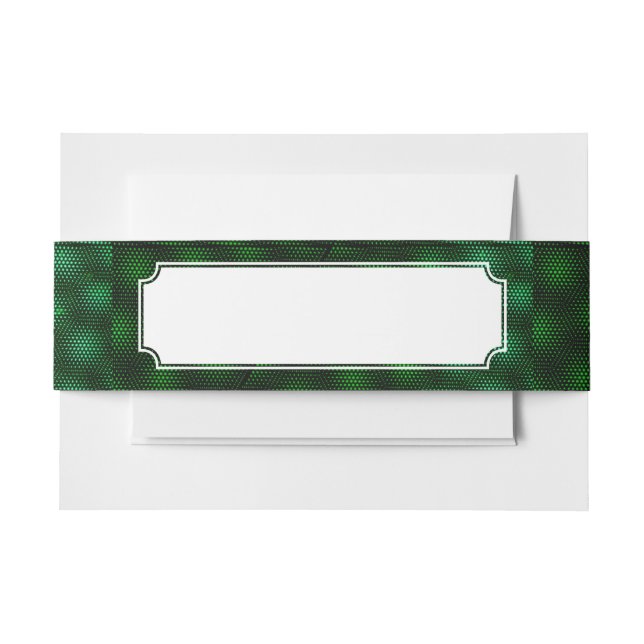 Abstract Green Background Invitation Belly Band (Front Example)