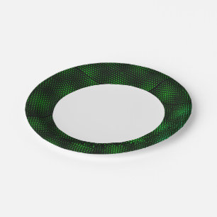 Abstract Green Background Paper Plates