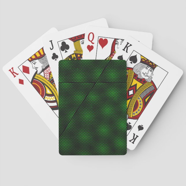 Abstract Green Background Poker Cards (Back)