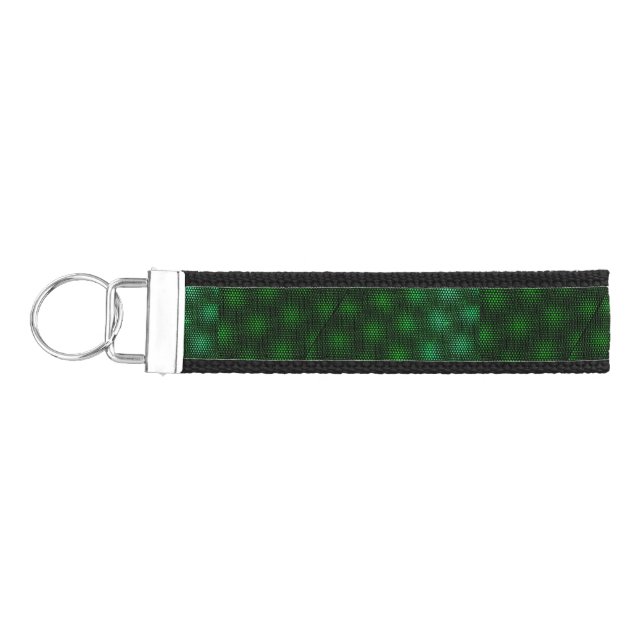 Abstract Green Background Wrist Keychain (Keys on Left)