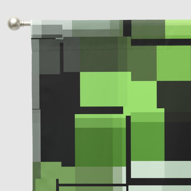 Abstract Green Blackout Curtains (Pocket)