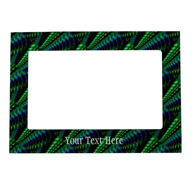 Abstract Green Blue Black Pattern Magnetic Frame (Front)
