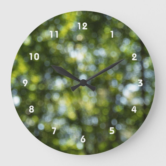 Abstract Green Blue Dots Large Clock (Front)