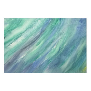 Abstract Green Blue Ocean Art Contemporary Modern Faux Canvas Print